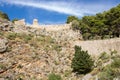 La rocca di Cefalu , the rock of Cefalu and the ruins of the old castle Royalty Free Stock Photo