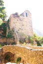 La rocca di Cefalu , the rock of Cefalu and the ruins of the old castle Royalty Free Stock Photo