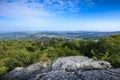 La Roche d`Ajoux, mountain peak in Beaujolais land, France Royalty Free Stock Photo