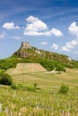 La Roche de SolutrÃÂ© with vineyards, Burgundy, France Royalty Free Stock Photo