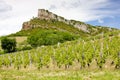 La Roche de SolutrÃÂ© with vineyards, Burgundy, France Royalty Free Stock Photo