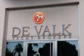 De Valk yacht broker logo brand and text sign on facade office agency sell boat