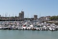 La Rochelle , Aquitaine / France - 11 19 2019 : harbor of the Minimes and harbour sailboats in La Rochelle France