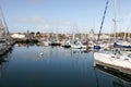 La Rochelle , Aquitaine / France - 10 23 2019 : Panorama of port old harbor of La Rochelle, France