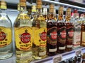 La Rochelle, France - October 3, 2020: Illustrative editorial image of bottles of Havana Club Ritual rum for sale at French market Royalty Free Stock Photo