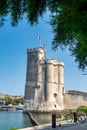 La Rochelle, France old harbour with medieval castle towers on Atlantic coast of Charente-Maritime Royalty Free Stock Photo