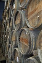 La Romana, Dominican Republic, circa September 2022 - Old oak wook rum barrels in a rum factory Royalty Free Stock Photo