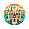 La Sagrada Familia touristic attraction vector EPS