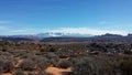 La Sal Mountain Snow-Capped Peaks and Redrock Seen From Arches National Park Moab Utah