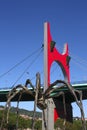 La Salve bridge and The giant spider. Bilbao Royalty Free Stock Photo