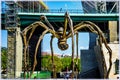 La Salve Bridge and the Maman sculpture near Guggenhaim museum in Bilbao, Spain