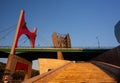 La Salve bridge from the staircase of the Guggenheim Museum of Bilbao. Basque country Royalty Free Stock Photo