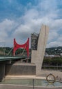 The La Salve road bridge over Nervion Rifer  Bilbao  Spain Royalty Free Stock Photo