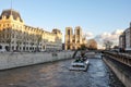 La Seine with Notre-Dame Cathedral, Paris, France Royalty Free Stock Photo