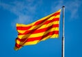Senyera. Official flag of Catalonia. Royalty Free Stock Photo