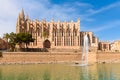 La Seu, the gothic cathedral on the Island of Mallorca, Baleares, Spain Royalty Free Stock Photo