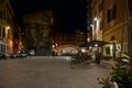 LA SPEZIA, ITALY, JULY 4, 2019: Piazza Sant Agostino at night with bars and street restaurants in the old town of La Spezia,