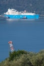 LNG Global Energy LNG carrier transports methane to the Panigaglia regasification plant in La Spezia. Refueling also occurs during