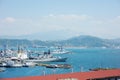 LA SPEZIA, ITALY - MAY 2011: Italian navy military warships docked in International port of La Spezia. Gulf of La Spezia, Liguria