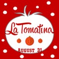 La tomatina design illustration, a tomatoes festival in spain