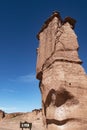 el toten , rock formation of the Jurassic period of the Triassic desert and arid place of the Talampaya cayon La Rioja Argentina