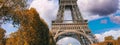 La Tour Eiffel, Paris. Tower sunset view with Champs de Mars gardens Royalty Free Stock Photo