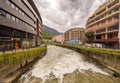 La Valira river in Andorra la Vella.