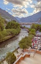 La Valira river in Andorra la Vella.