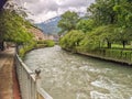 La Valira river in Andorra la Vella.