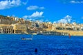 La Valletta Landmarks, Malta Beautiful Inlet Waterfront Skyline, Travel Europe
