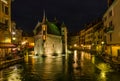 La vieille ville d`Annecy - night view