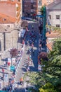 La Vuelta cycling race through the Avila streets, Spain Royalty Free Stock Photo