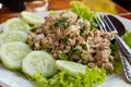 Laab, Lab Boiled Pork Salad, typical food in Laos