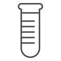 Lab analysis linear icon. Thin line illustration. Blood test. Laboratory diagnostics. Test tubes rack. Contour symbol. Royalty Free Stock Photo