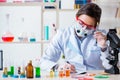 The lab assistant in drug synthesis concept