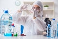 The lab assistant testing water quality Royalty Free Stock Photo