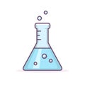 Lab beaker colorful icon. Science flask symbol. Vector isolated illustration Royalty Free Stock Photo