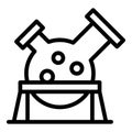 Lab boiling flask icon outline vector. Medical laboratory