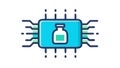 Lab-on-Chip Technology Icon: Microfluidic Science, vector design Generative AI Royalty Free Stock Photo