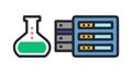 Lab Data Storage & Scientific Computing, Server Flask, vector design Generative AI Royalty Free Stock Photo
