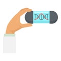 Lab dna capsule icon, flat style Royalty Free Stock Photo