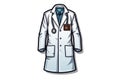 Lab Doctor Coat Sticker On White Background. Generative AI