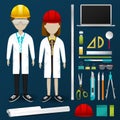 Lab engineering scientist or technician operator uniform clothin Royalty Free Stock Photo