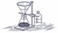 Lab Filtration System Line Art Vector, vector design Generative AI Royalty Free Stock Photo