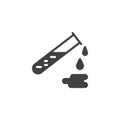 Lab flask with fluid vector icon Royalty Free Stock Photo
