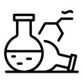 Lab flasks icon, outline style Royalty Free Stock Photo