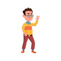 lab guy taking equipment from shelf cartoon vector