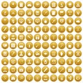 100 lab icons set gold