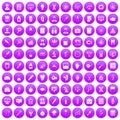100 lab icons set purple