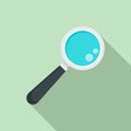 Lab magnify glass icon, flat style Royalty Free Stock Photo